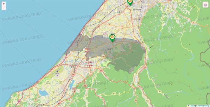 石川県の学研ココファンの施設地図
