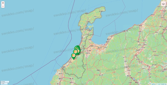 石川県の学研ココファンの店舗地図