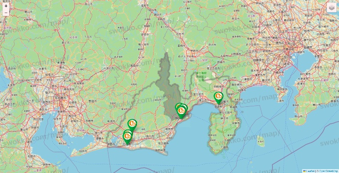 静岡県の学研ココファンの施設地図