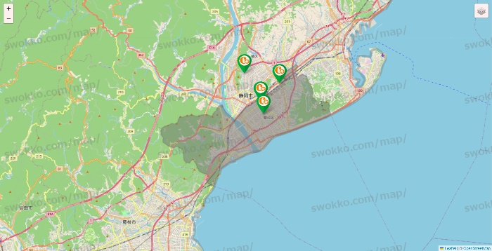 静岡県の学研ココファンの施設地図
