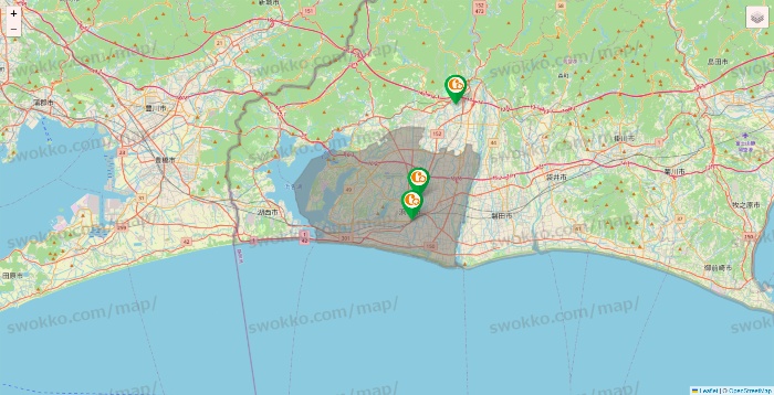 静岡県の学研ココファンの施設地図