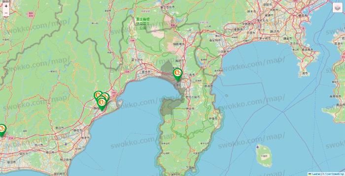 静岡県の学研ココファンの施設地図