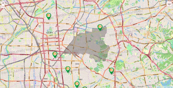 愛知県の学研ココファンの施設地図
