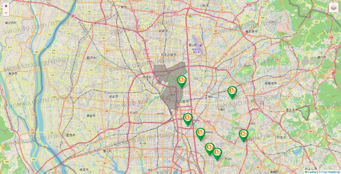 愛知県の学研ココファンの施設地図