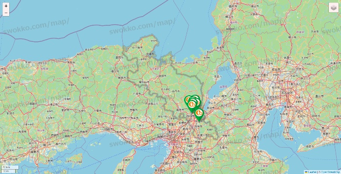 京都府の学研ココファンの店舗地図