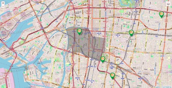 大阪府の学研ココファンの施設地図