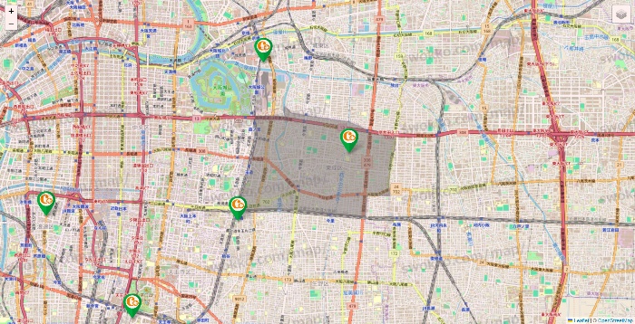 大阪府の学研ココファンの施設地図