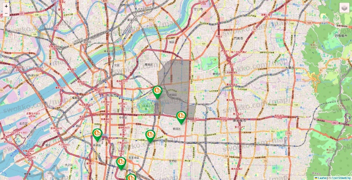 大阪府の学研ココファンの施設地図