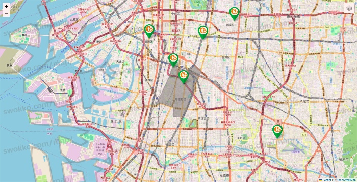 大阪府の学研ココファンの施設地図