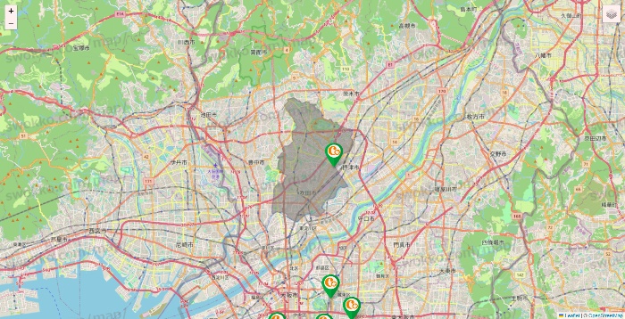 大阪府の学研ココファンの施設地図