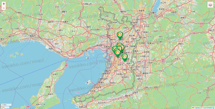 大阪府の学研ココファンの店舗地図