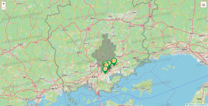 岡山県の学研ココファンの施設地図