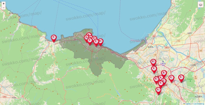 北海道のココカラファインの店舗地図