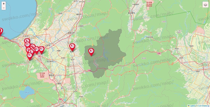北海道のココカラファインの店舗地図