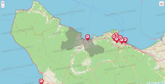 北海道のココカラファインの店舗地図