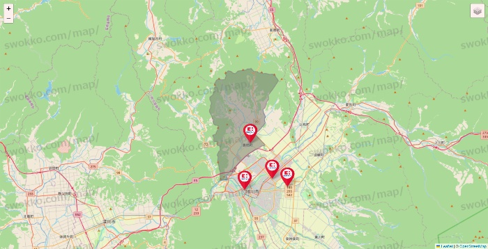 北海道のココカラファインの店舗地図