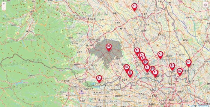 埼玉県のココカラファインの店舗地図