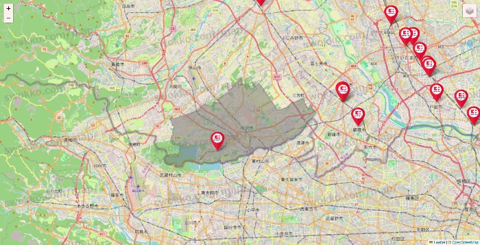 埼玉県のココカラファインの店舗地図