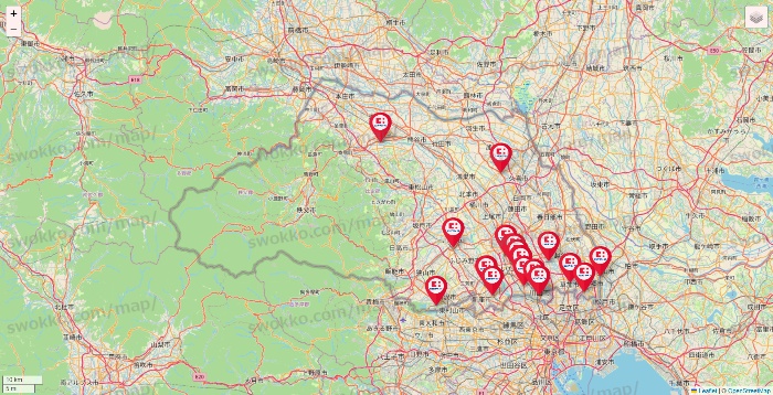 埼玉県のココカラファインの店舗地図