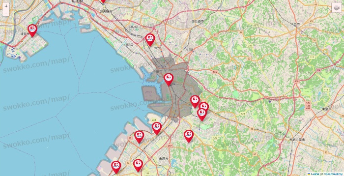 千葉県のココカラファインの店舗地図