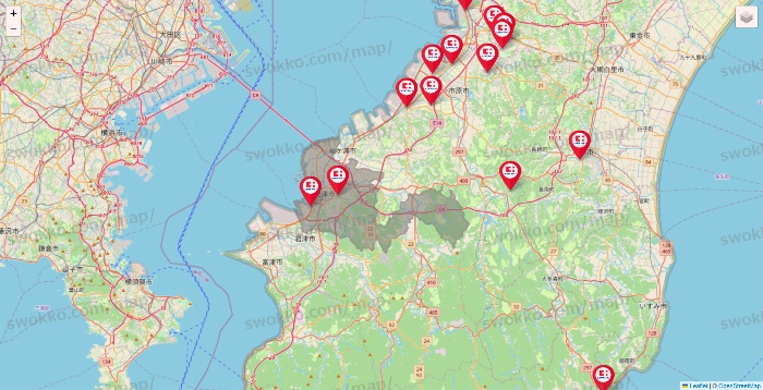 千葉県のココカラファインの店舗地図