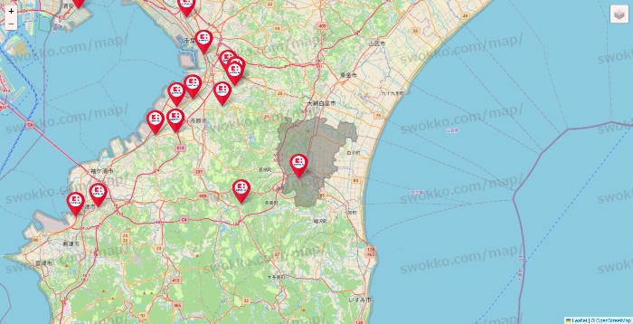 千葉県のココカラファインの店舗地図