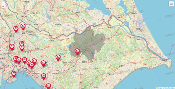 千葉県のココカラファインの店舗地図