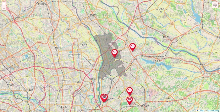 千葉県のココカラファインの店舗地図