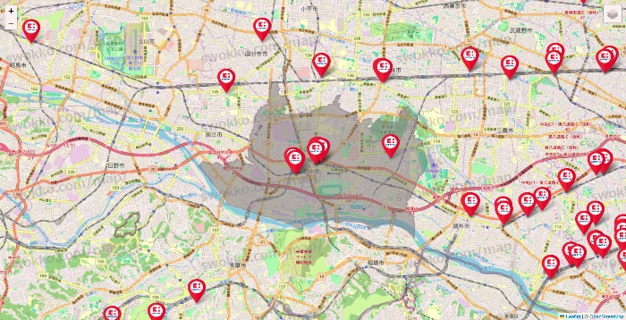 東京都のココカラファインの店舗地図