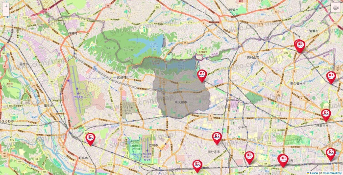 東京都のココカラファインの店舗地図