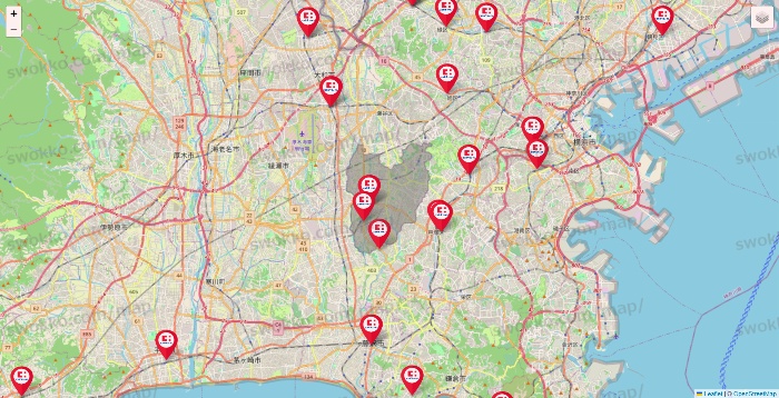 神奈川県のココカラファインの店舗地図