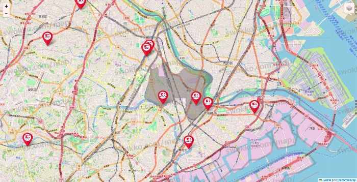 神奈川県のココカラファインの店舗地図