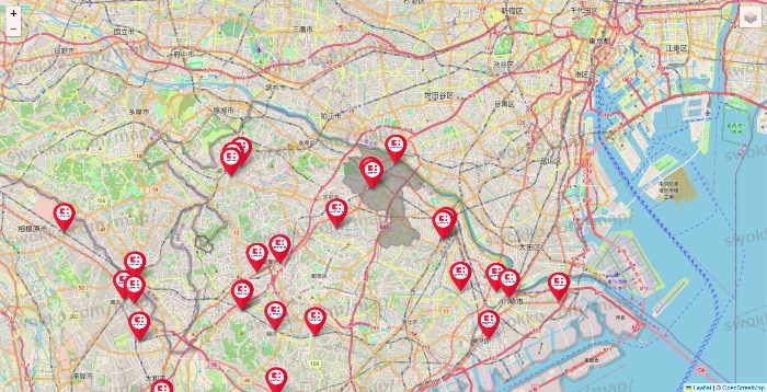 神奈川県のココカラファインの店舗地図