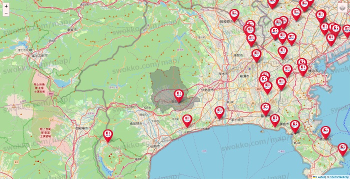 神奈川県のココカラファインの店舗地図