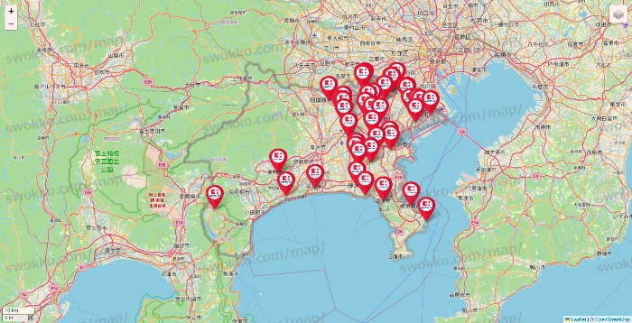 神奈川県のココカラファインの店舗地図