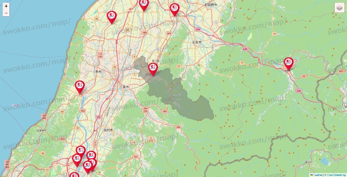 新潟県のココカラファインの店舗地図