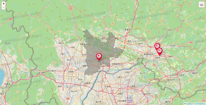 岐阜県のココカラファインの店舗地図