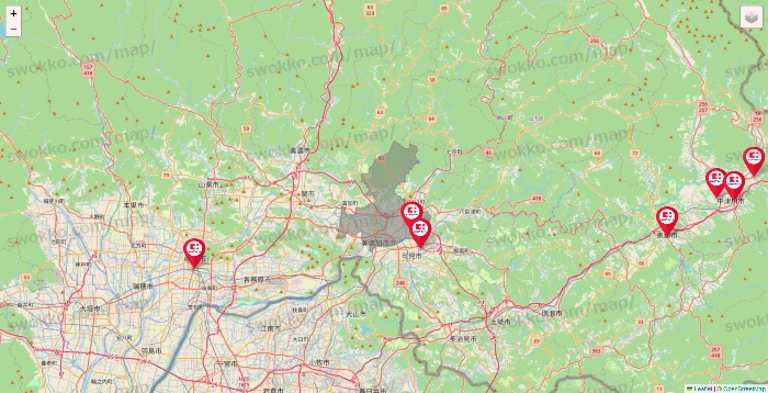 岐阜県のココカラファインの店舗地図