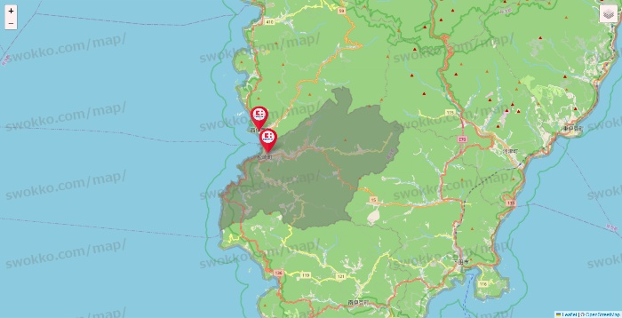 静岡県のココカラファインの店舗地図
