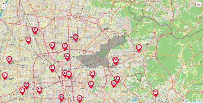 愛知県のココカラファインの店舗地図