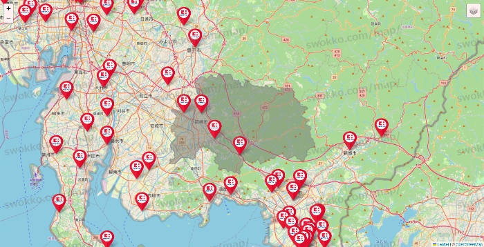愛知県のココカラファインの店舗地図