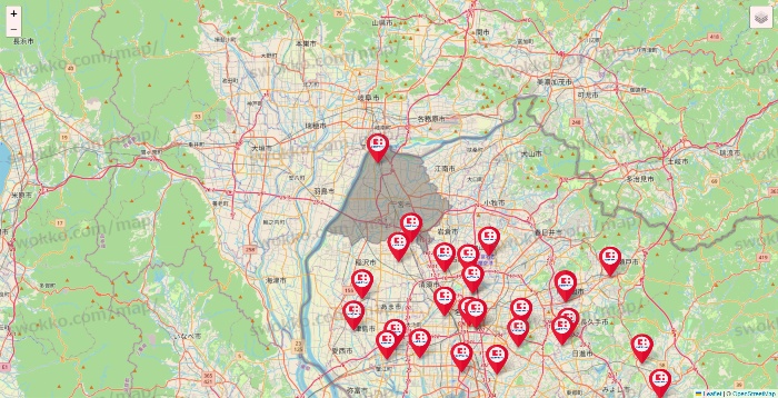 愛知県のココカラファインの店舗地図