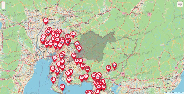 愛知県のココカラファインの店舗地図