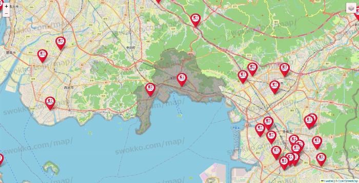 愛知県のココカラファインの店舗地図