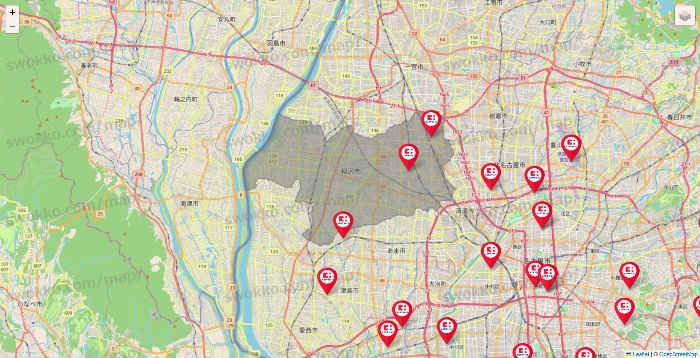 愛知県のココカラファインの店舗地図