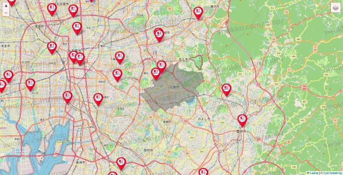 愛知県のココカラファインの店舗地図