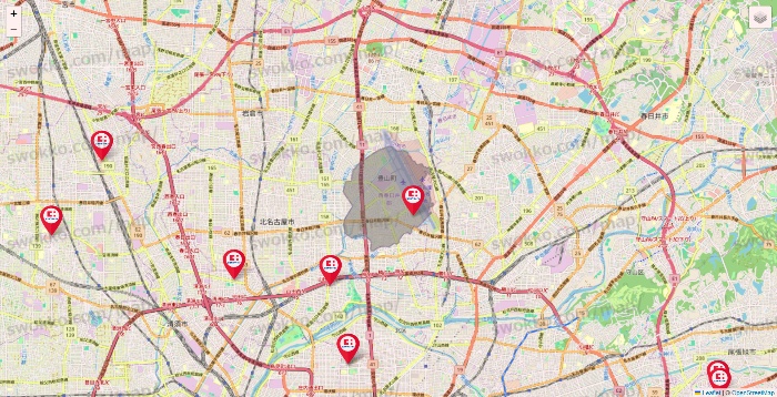 愛知県のココカラファインの店舗地図