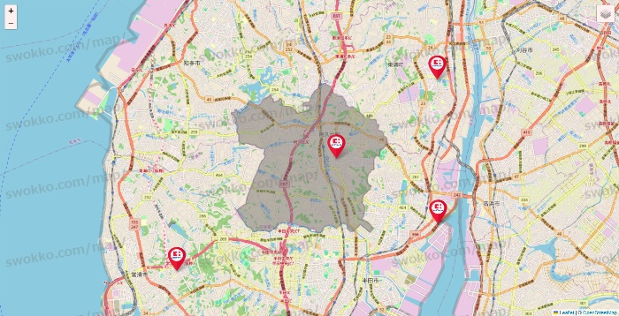 愛知県のココカラファインの店舗地図
