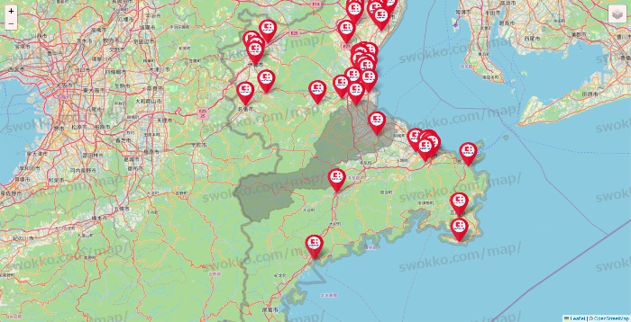 三重県のココカラファインの店舗地図