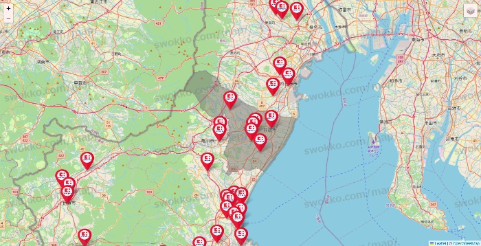 三重県のココカラファインの店舗地図
